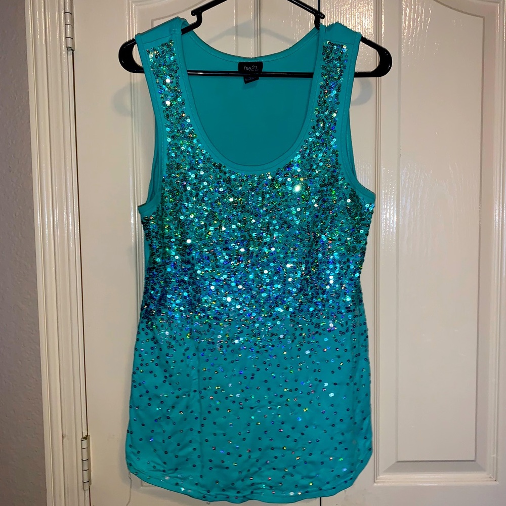 Womens ombré sequins tank